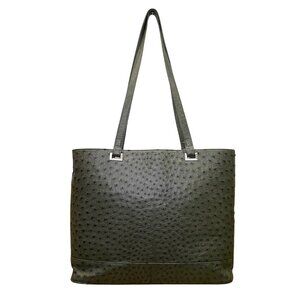 Nini Women’s Green Genuine Ostrich Leather Stylish Shoulder Tote Bag